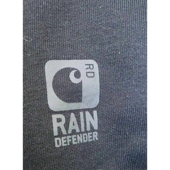 Carhartt Rain Defender Lined Full Zip Jacket Size Large Black Hooded - Picture 6 of 9